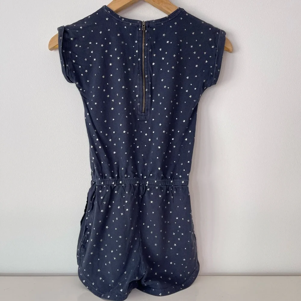 GAPKids Romper Short Sleeve Navy Blue Silver Stars Girls Size Medium (8)